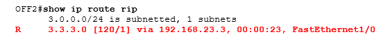 изучил сеть 3.3.3.0 / 24 через RIP изучил сеть 3.3.3.0 / 24 через RIP