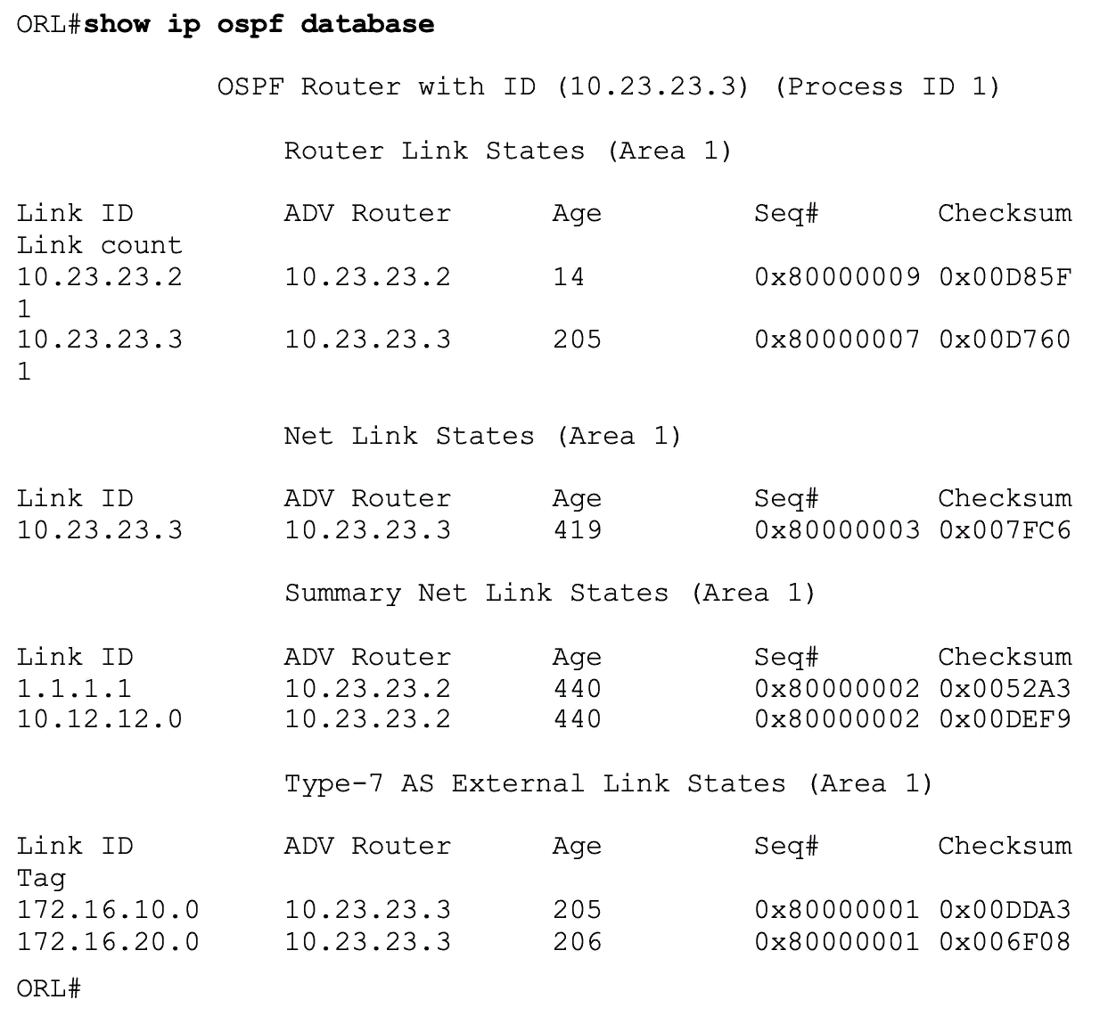 show ip ospf database