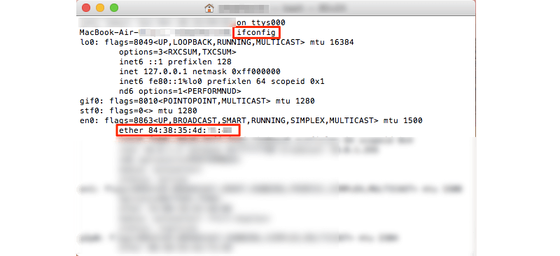 ifconfig OS X