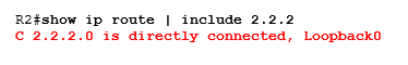 show ip route | include 2.2.2.
