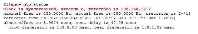 show ntp status