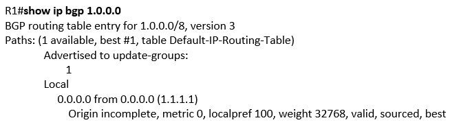 show ip bgp 1.0.0.0 show ip bgp 1.0.0.0
