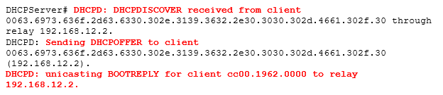 DHCP-сервер пытается достичь IP-адреса 192.168.12.2 DHCP-сервер пытается достичь IP-адреса 192.168.12.2