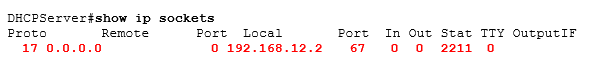 show ip sockets show ip sockets