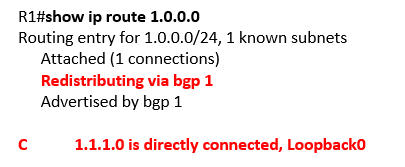 show ip route 1.0.0.0 show ip route 1.0.0.0