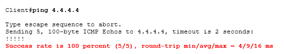 ping 4.4.4.4 ping 4.4.4.4