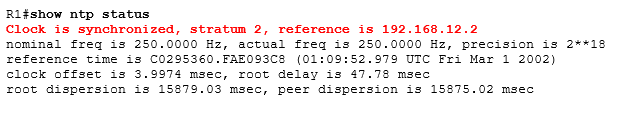 show ntp status