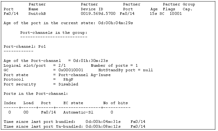 show etherchannel detail
