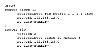 конфигурации EIGRP и RIP всех маршрутизаторов конфигурации EIGRP и RIP всех маршрутизаторов