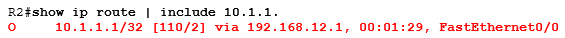 show ip route | include 10.1.1.