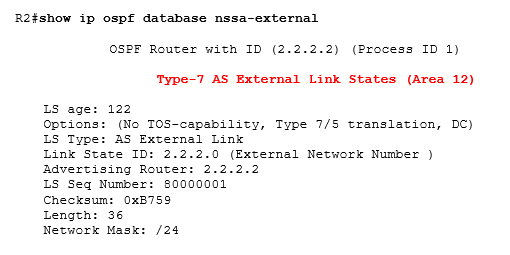 show ip ospf database nssa-external