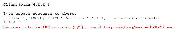 ping 4.4.4.4 ping 4.4.4.4