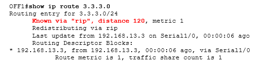 OFF1 отправляет трафик в сеть 3.3.3.0 / 24 OFF1 отправляет трафик в сеть 3.3.3.0 / 24