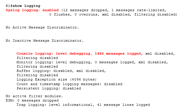 show logging