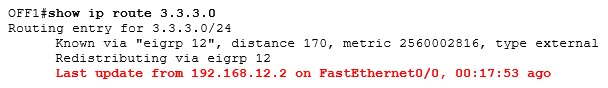 Теперь мы используем каналы FastEthernet для доступа к сети 3.3.3.0 / 24 Теперь мы используем каналы FastEthernet для доступа к сети 3.3.3.0 / 24