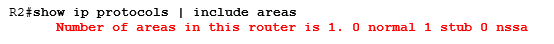 show ip protocols | include areas
