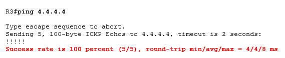 ping 4.4.4.4 ping 4.4.4.4