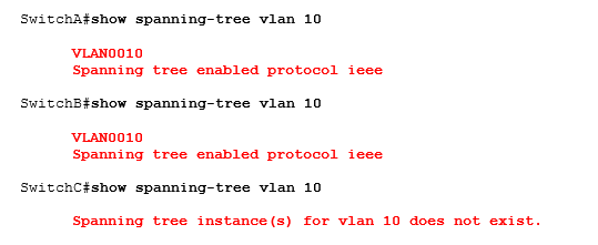 Коммутатор C, однако, не использует связующее дерево для VLAN 10 Коммутатор C, однако, не использует связующее дерево для VLAN 10