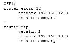 конфигурации EIGRP и RIP всех маршрутизаторов конфигурации EIGRP и RIP всех маршрутизаторов