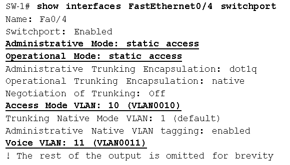 show interfaces switchport show interfaces switchport