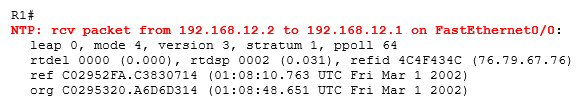 NTP сможет использовать пакеты NTP с сервера