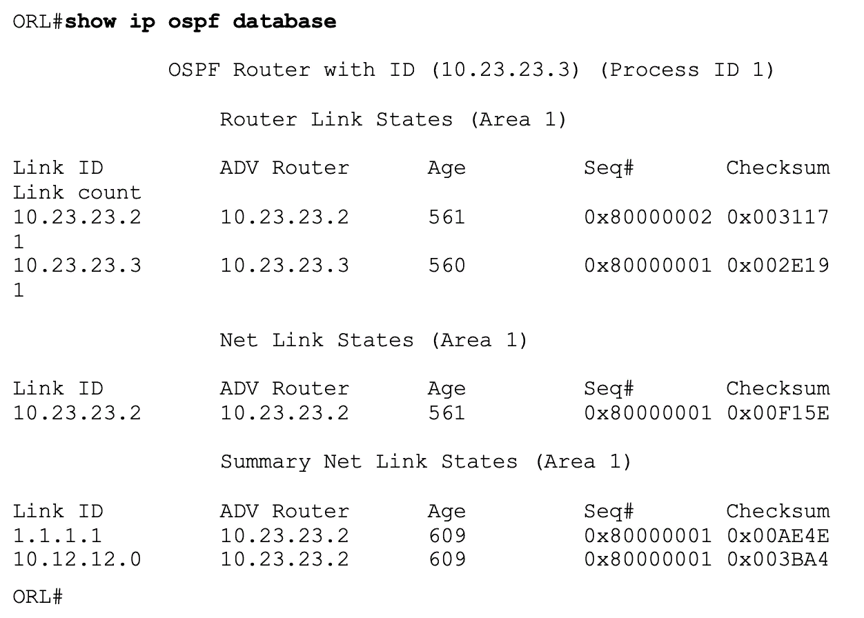 show ip ospf database show ip ospf database