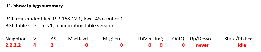 show ip bgp summary