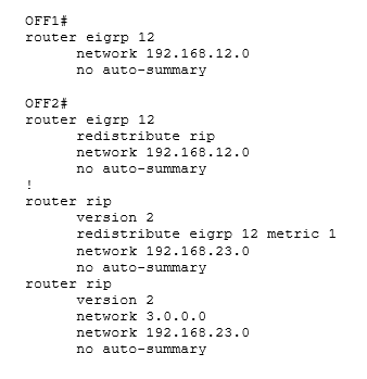 OFF1 работает с EIGRP OFF1 работает с EIGRP