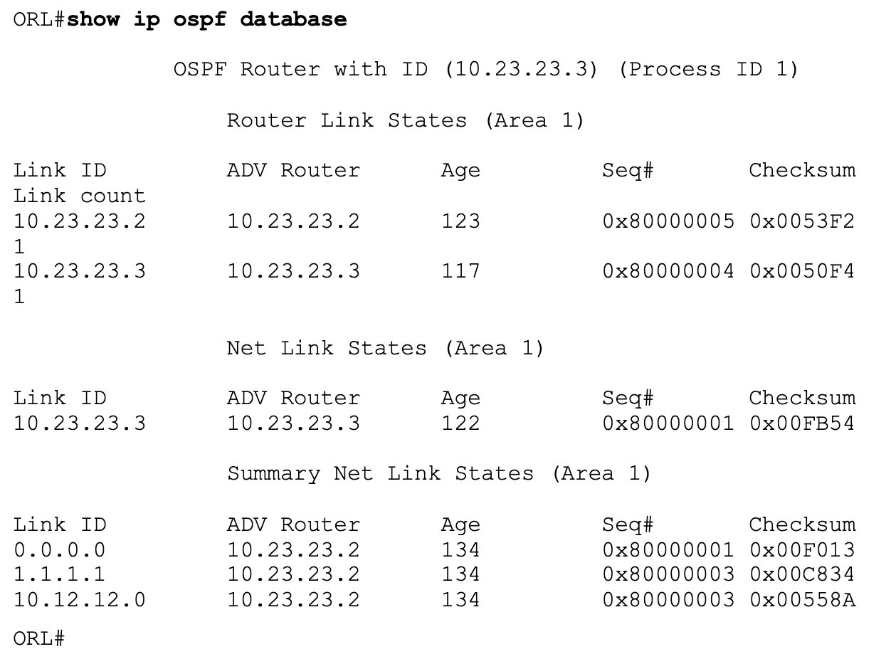show ip ospf database