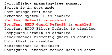 show spanning-tree summary